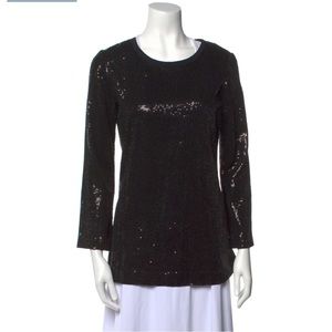 Tory Burch Black sequin tunic, 3/4 sleeves perfect for your Holiday events!